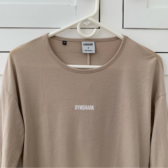 Gymshark Brown Ark Long Sleeve Open Back Shirt Size Small - Picture 2 of 11